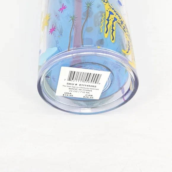 Starbucks Manuela Guillen Buenas Vibras Good Vibes Blue Icon Tumbler 24 oz NEW - Picture 3 of 6